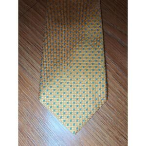 Brooks Brothers Silk Tie Yellow Blue Floral Geometric